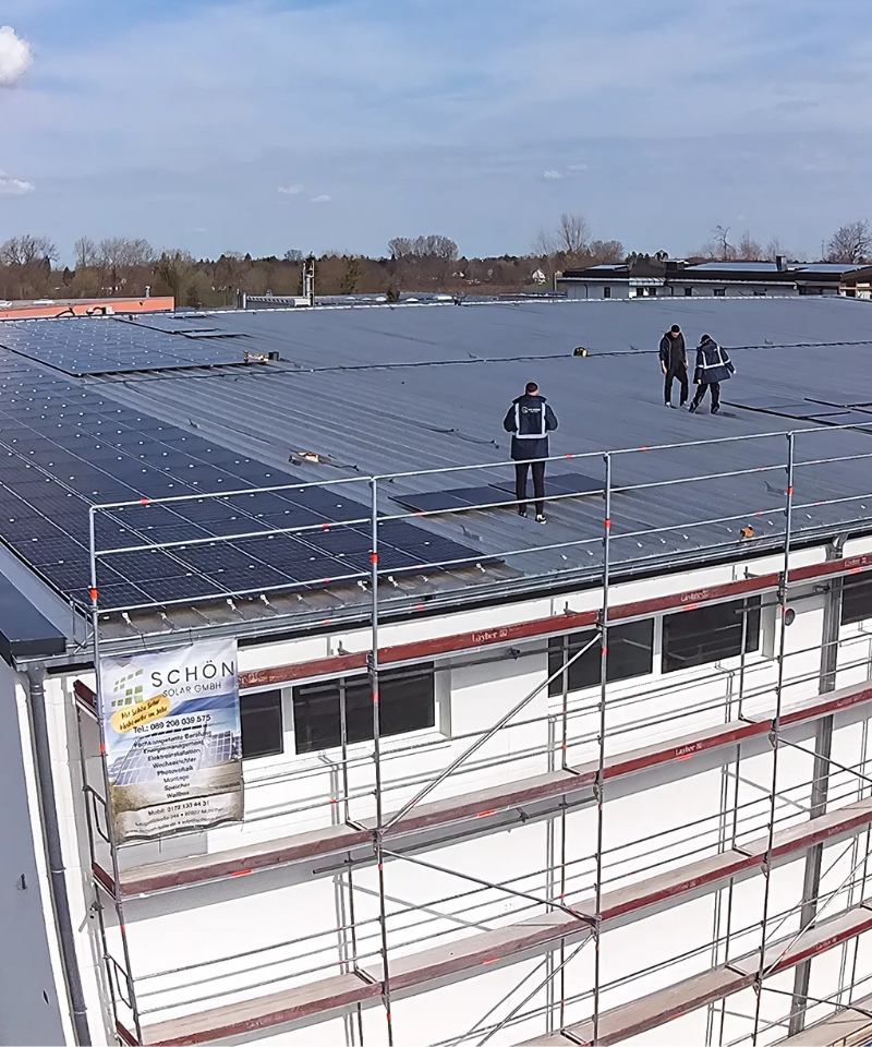 PV Gewerbeanlage in Puchheim mit 400 kWp und großem Batteriespeicher in der Nähe von München