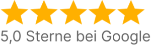 5,0 Sterne bei Google
